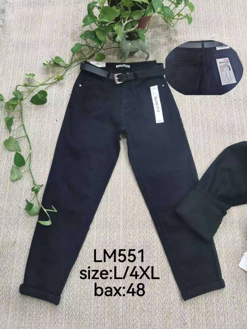 Spodnie damskie jeansy Roz L-4XL, 1 Kolor Paczka 12 szt